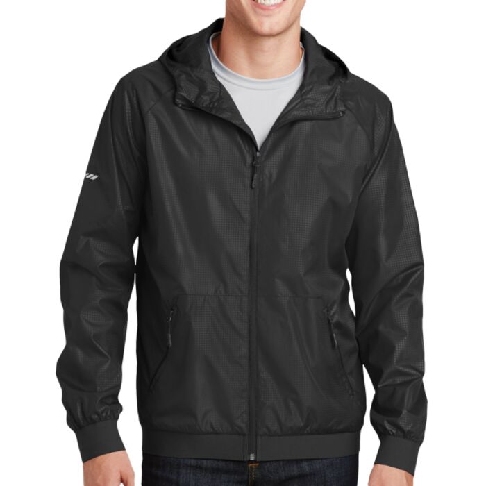 Embossed Hooded Wind Jacket Thumbnail