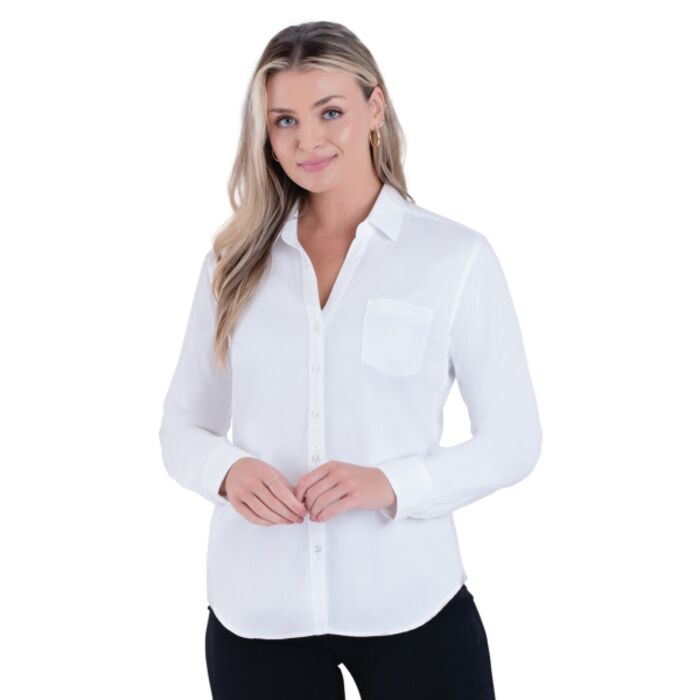 Ladies L/S Untucked Denim Thumbnail